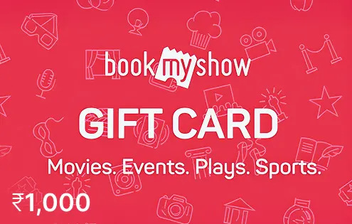 Bookmyshow 1000 INR Bookmyshow 1000 INR
